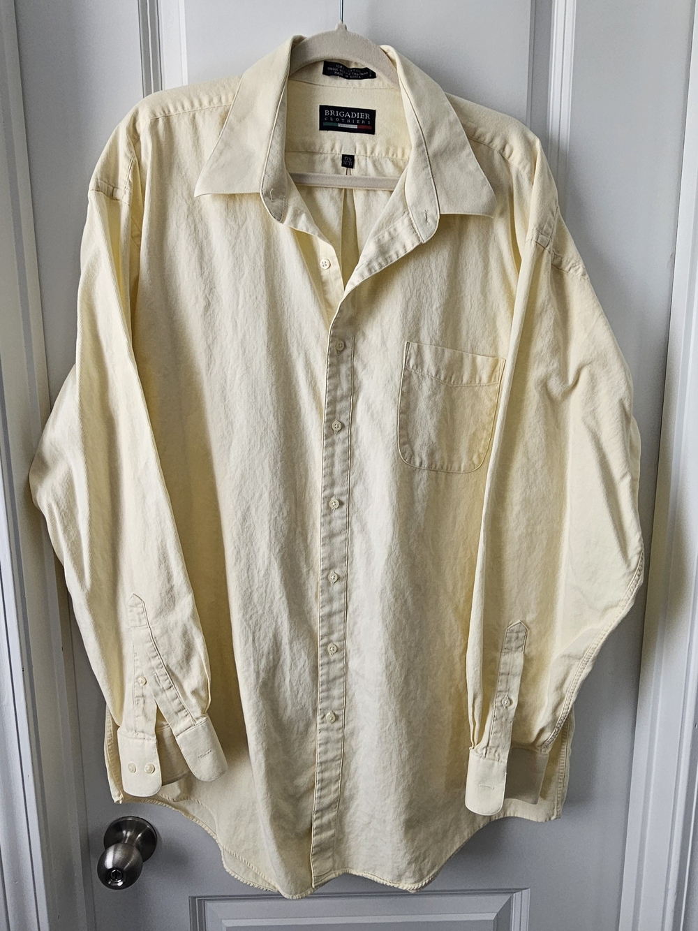 Classic Men's Butter Yellow Button-Down Shirt
